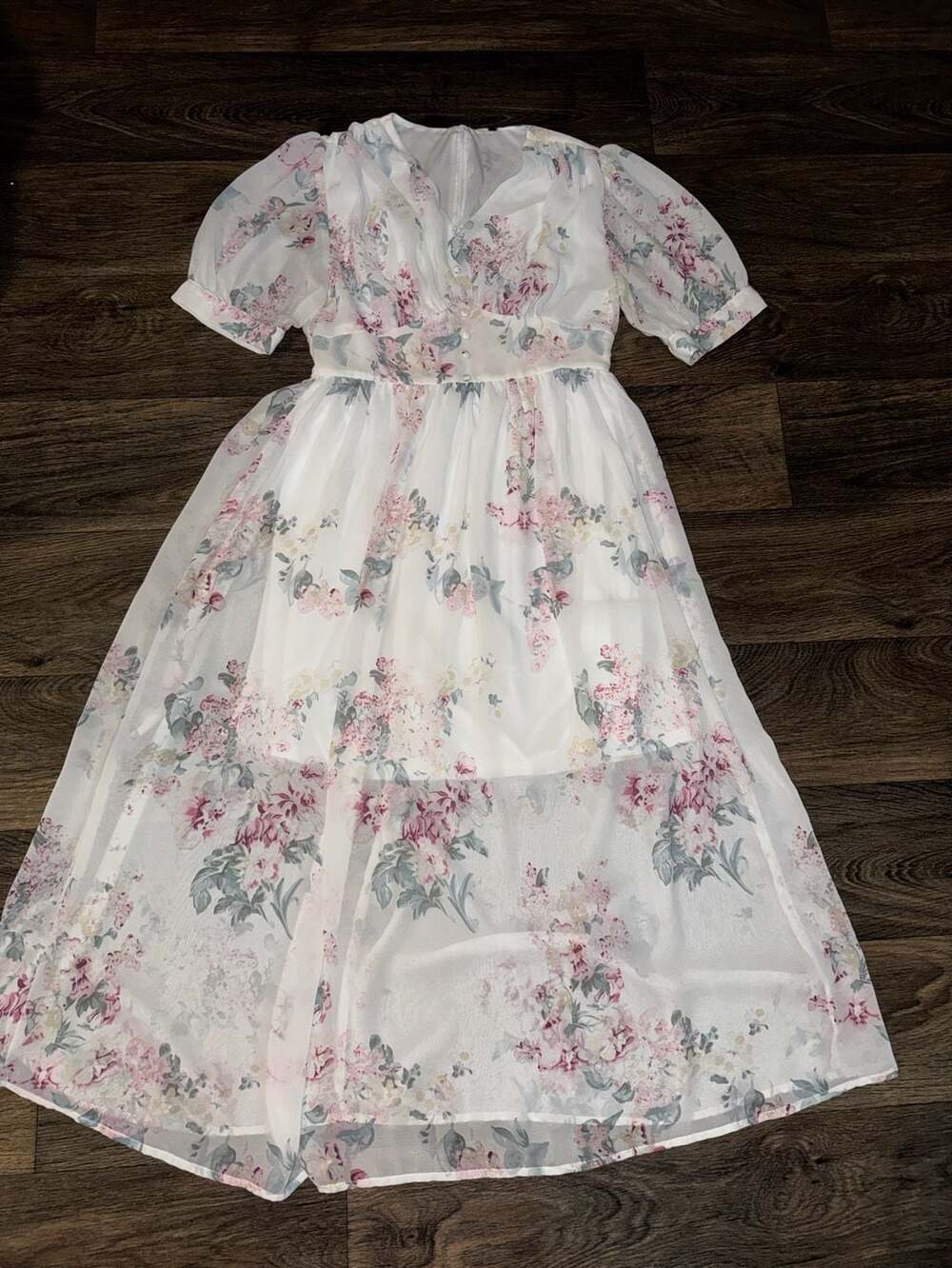 Regency coquette Maxi Dress in Cream Rose Floral Bridgerton regal dress